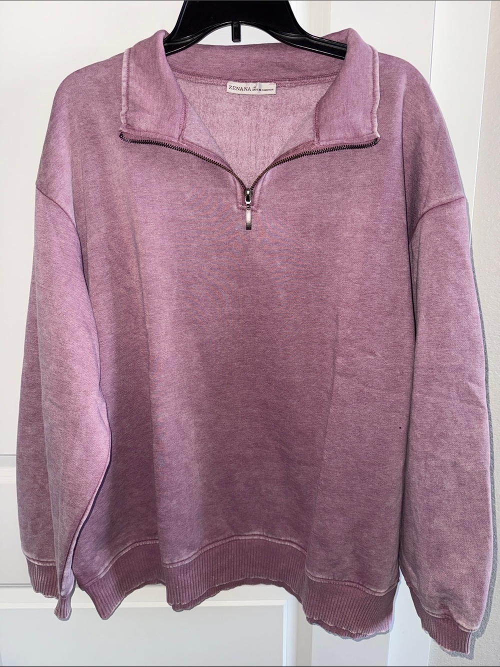 Zenana Outfitters Mauve Half-Zip Pullover Sweater